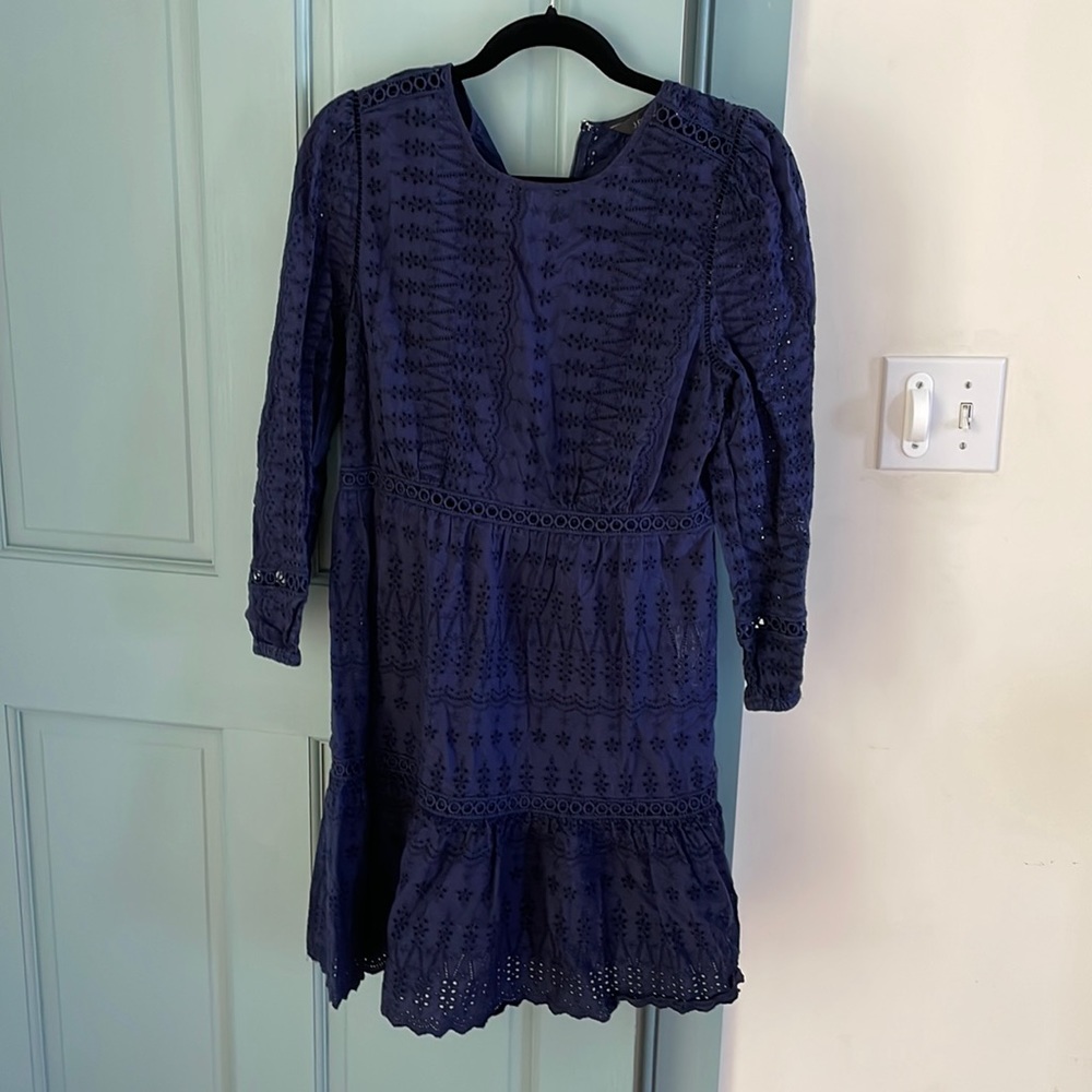 JCrew navy eye kit dress with slip